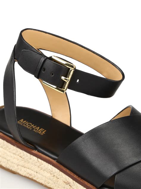 Michael Kors black leather sandals